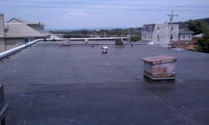 black, rubber EPDM roof 