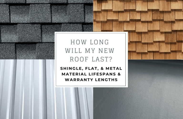 Shingle, flat & metal roof material lifespans and warranty lengths