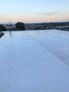 Installed flat roofing