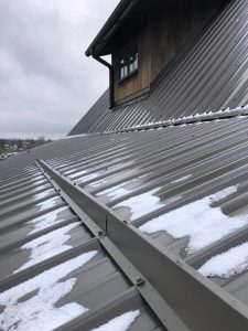 metal roof with snow rails installed