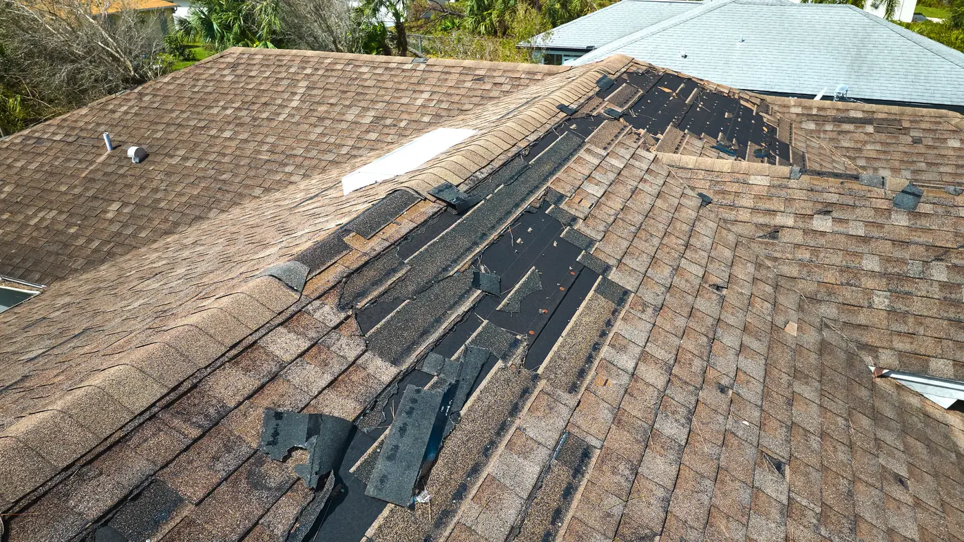 Storm damaged commercial, asphalt roof in Harrisburg, PA
